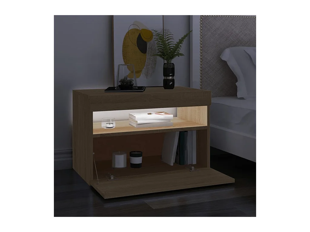 Ilion  Meuble TV avec lumières LED chêne sonoma 60x35x40 cm