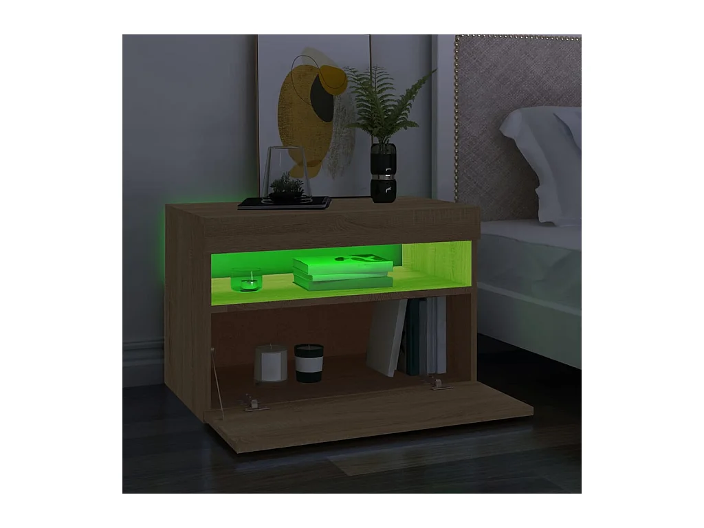 Ilion  Meuble TV avec lumières LED chêne sonoma 60x35x40 cm