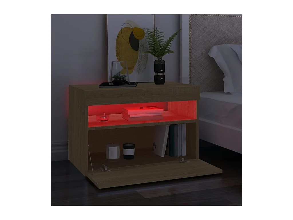 Ilion  Meuble TV avec lumières LED chêne sonoma 60x35x40 cm