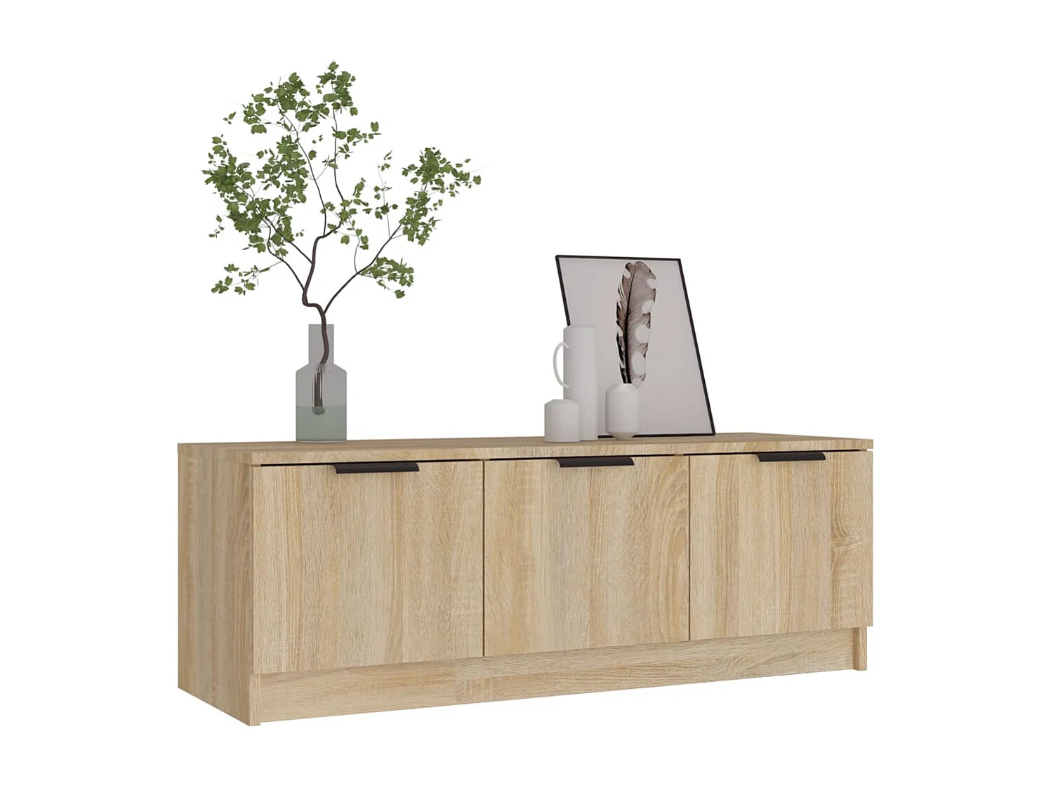 Yrnir  Meuble TV Chêne sonoma 102x35x36,5 cm Bois d'ingénierie