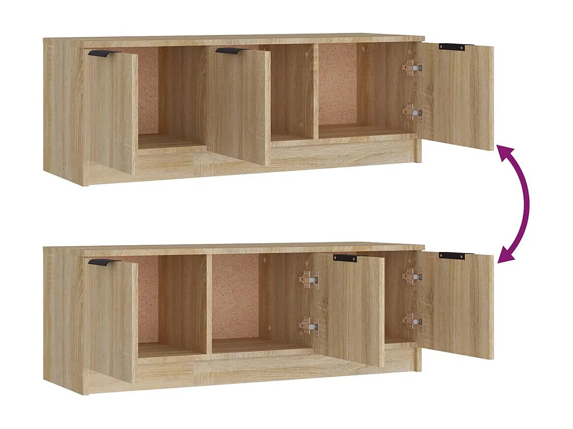 Yrnir  Meuble TV Chêne sonoma 102x35x36,5 cm Bois d'ingénierie