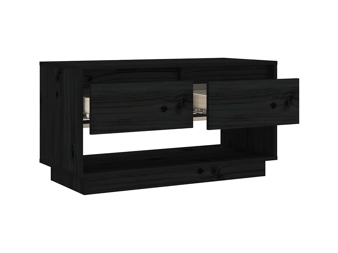 Megan Lynn  Tv-meubel 74x34x40 cm massief grenenhout zwart