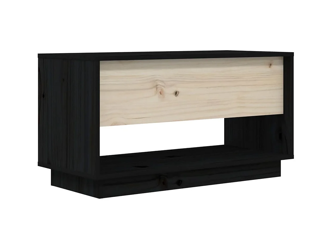 Megan Lynn  Tv-meubel 74x34x40 cm massief grenenhout zwart