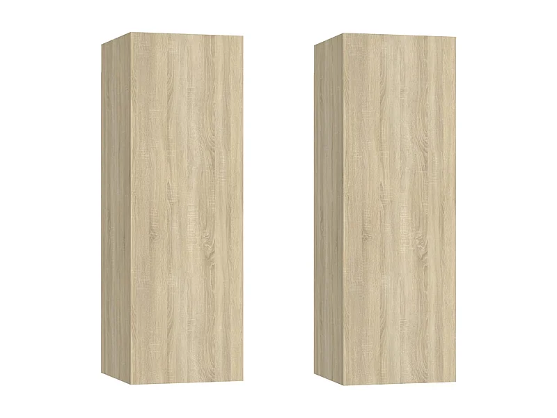 Hoeselt  Tv-meubels 2 st 30,5x30x90 cm bewerkt hout sonoma eikenkleurig