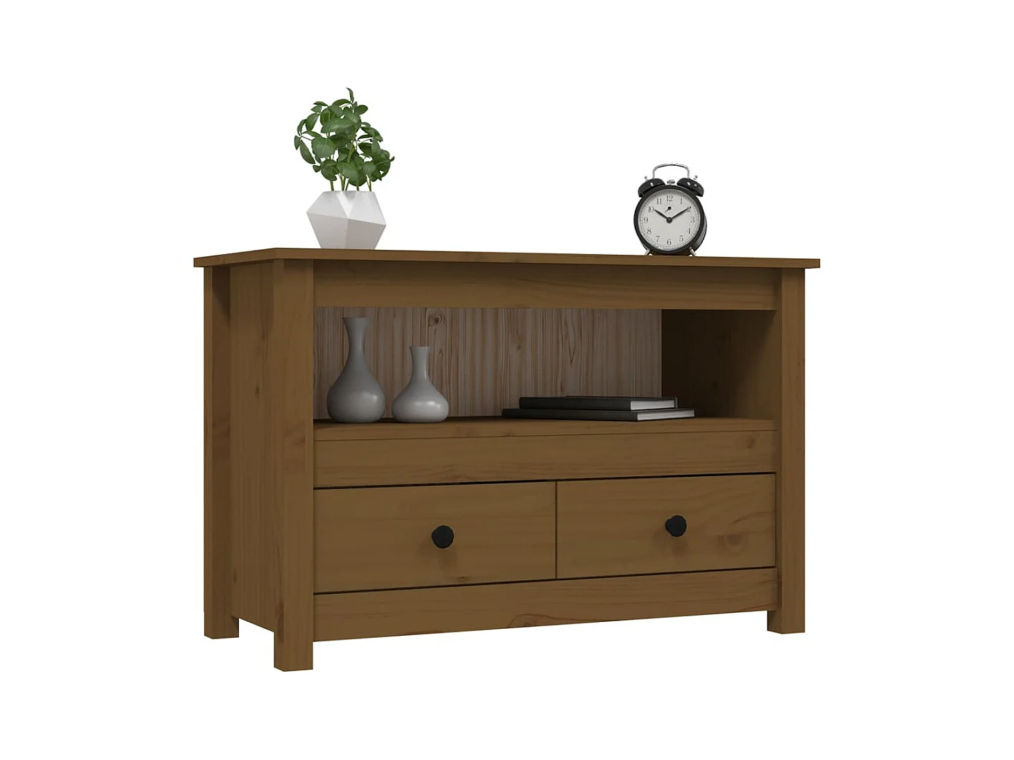 Trace Logan  Meuble TV Marron miel 79x35x52 cm Bois de pin massif