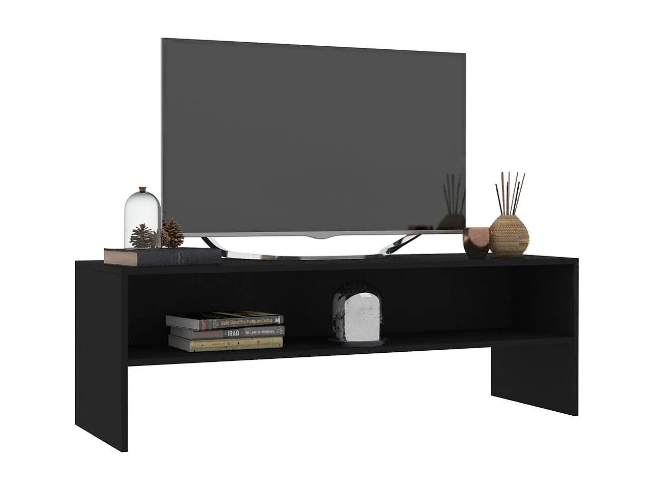 Kobe  Meuble TV Noir 120x40x40 cm Bois d'ingénierie