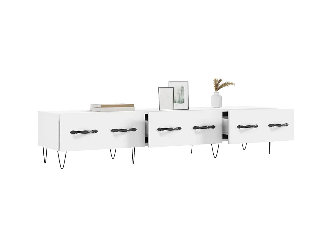 Eilve  Meuble TV blanc 150x36x30 cm bois d'ingénierie