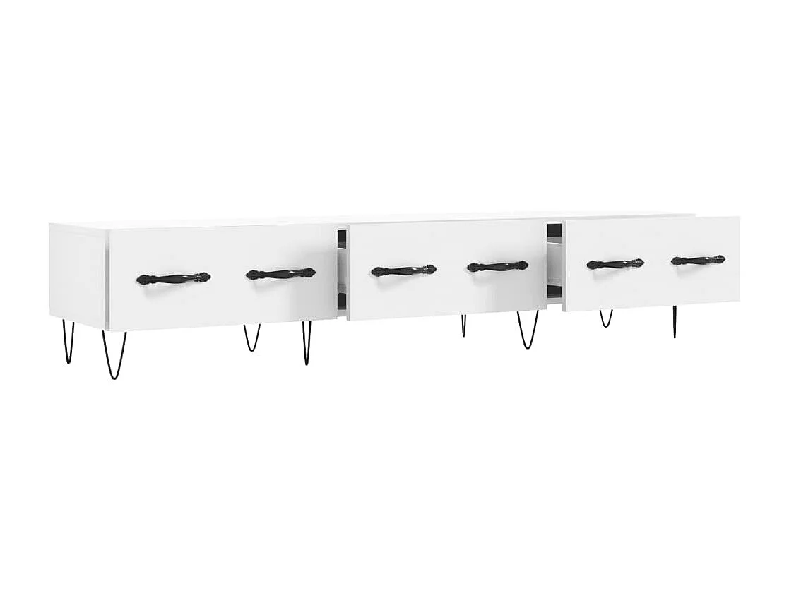 Eilve  Meuble TV blanc 150x36x30 cm bois d'ingénierie