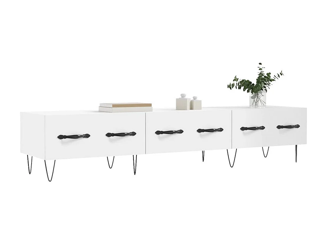 Eilve  Meuble TV blanc 150x36x30 cm bois d'ingénierie