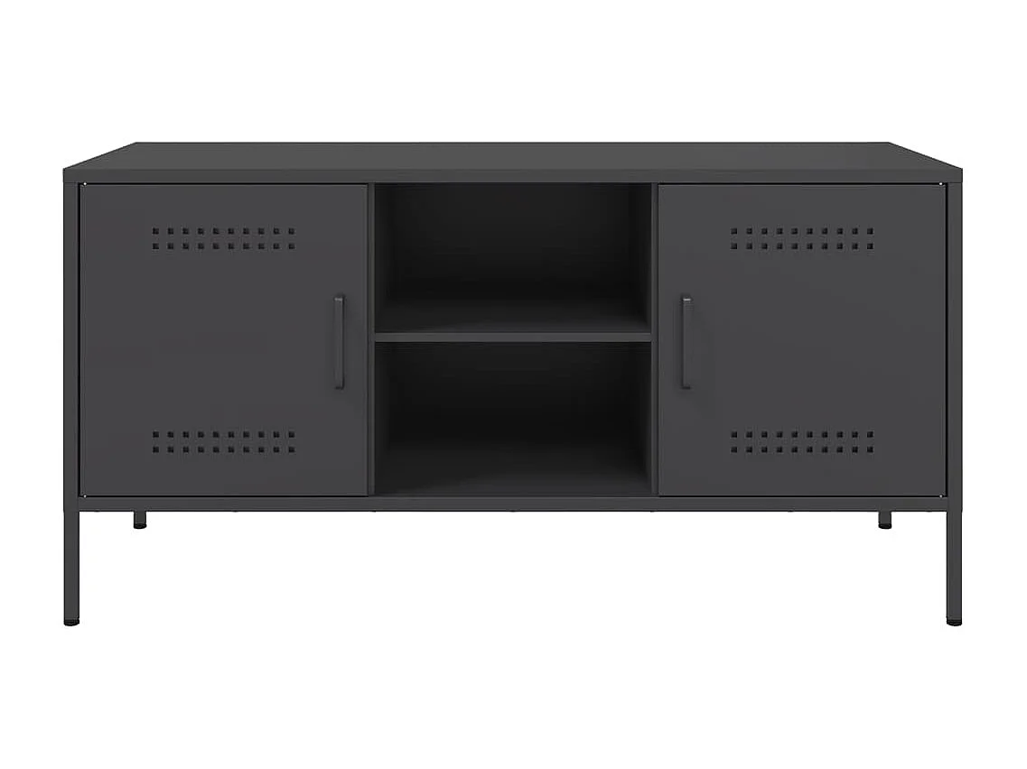 Lampasas  Meuble TV noir 100,5x39x50,5 cm acier