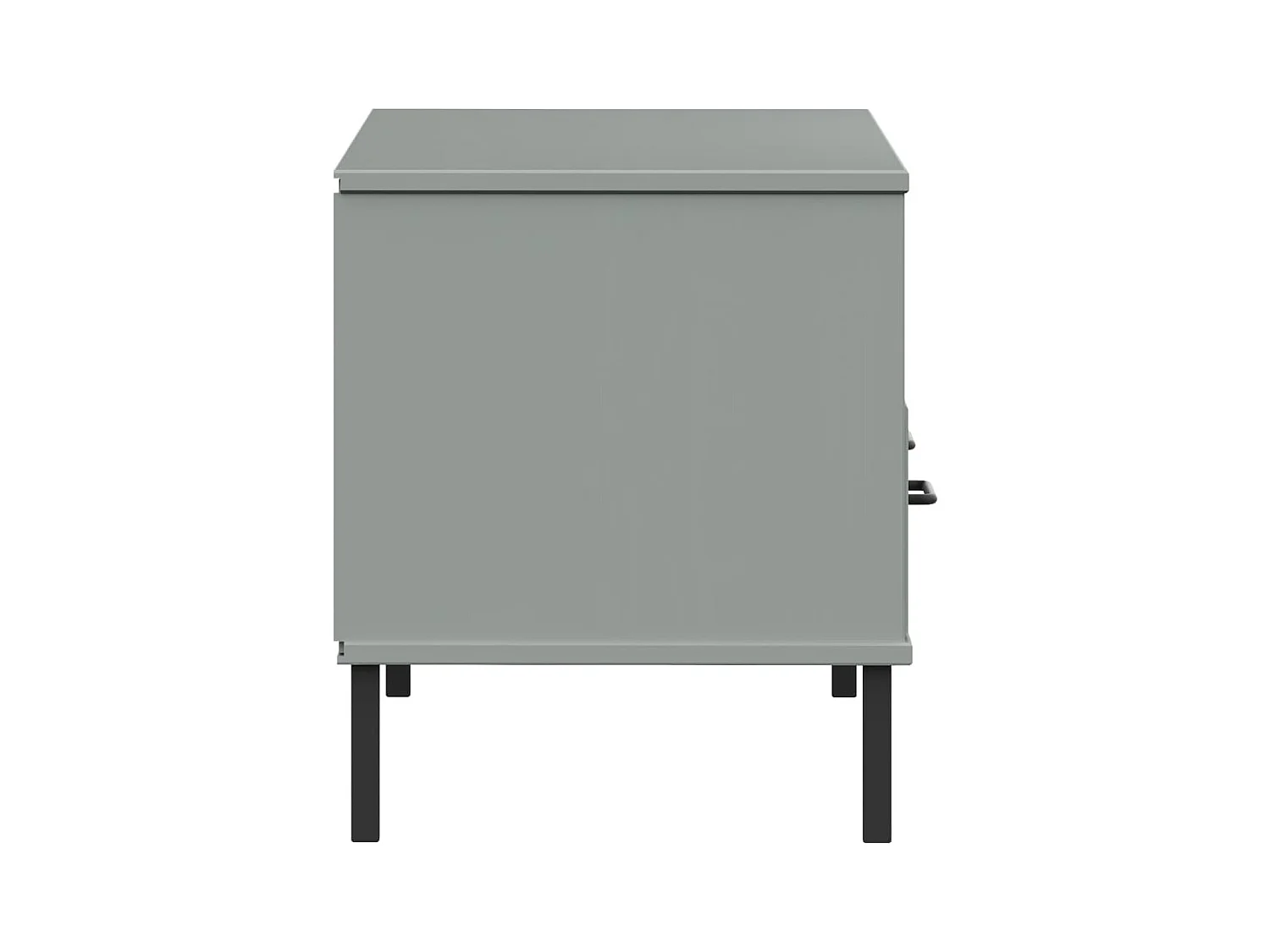 Rilynna  Meuble TV avec pieds en métal Gris Bois de pin massif OSLO