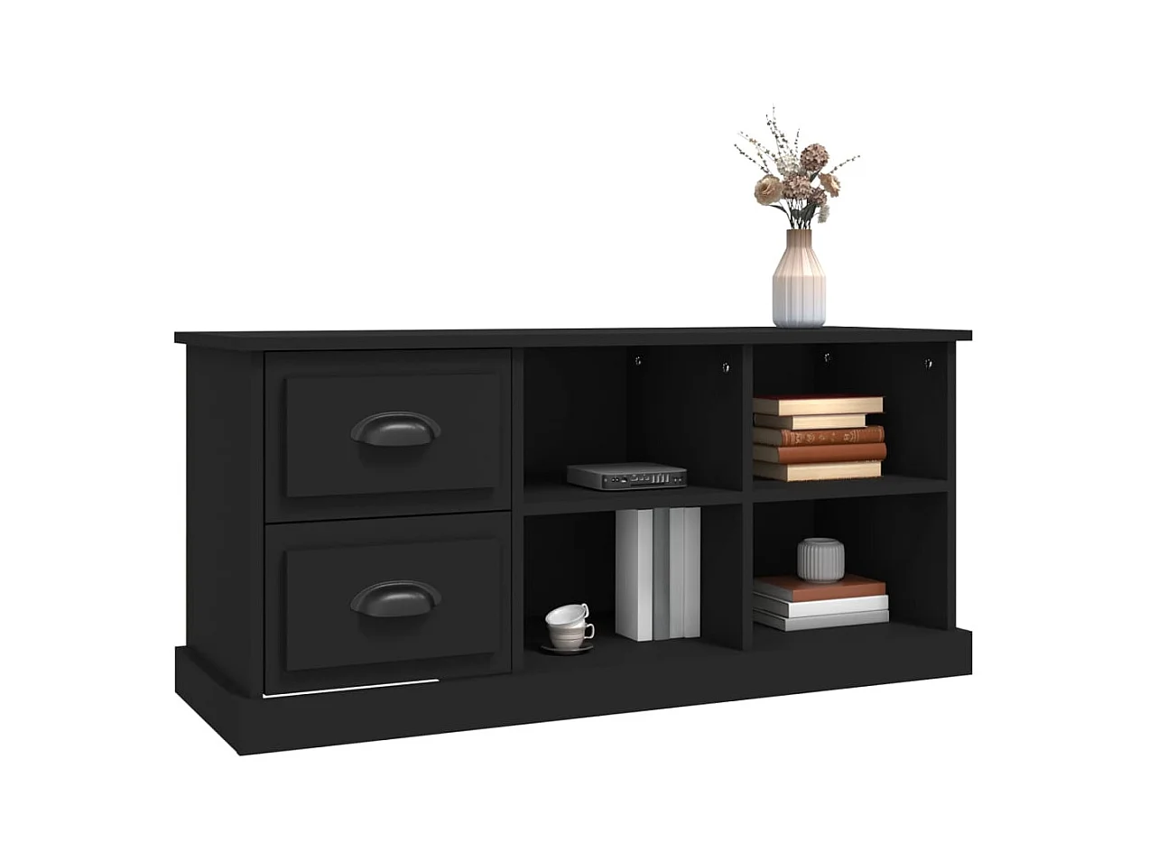 Landisville  Meuble TV noir 102x35,5x47,5 cm bois d'ingénierie