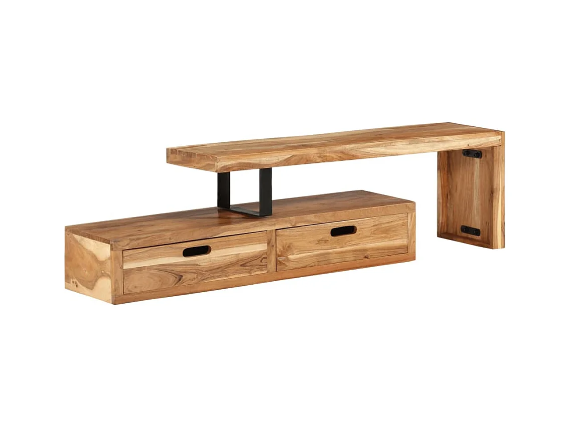 Philippe-René  Meuble TV (118-200) x 30 x 40 cm Bois massif d'acacia
