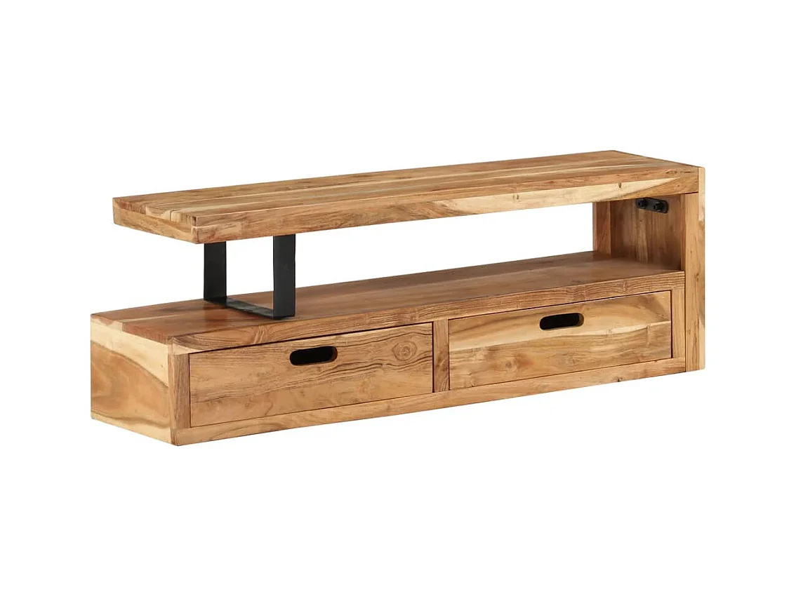 Philippe-René  Meuble TV (118-200) x 30 x 40 cm Bois massif d'acacia