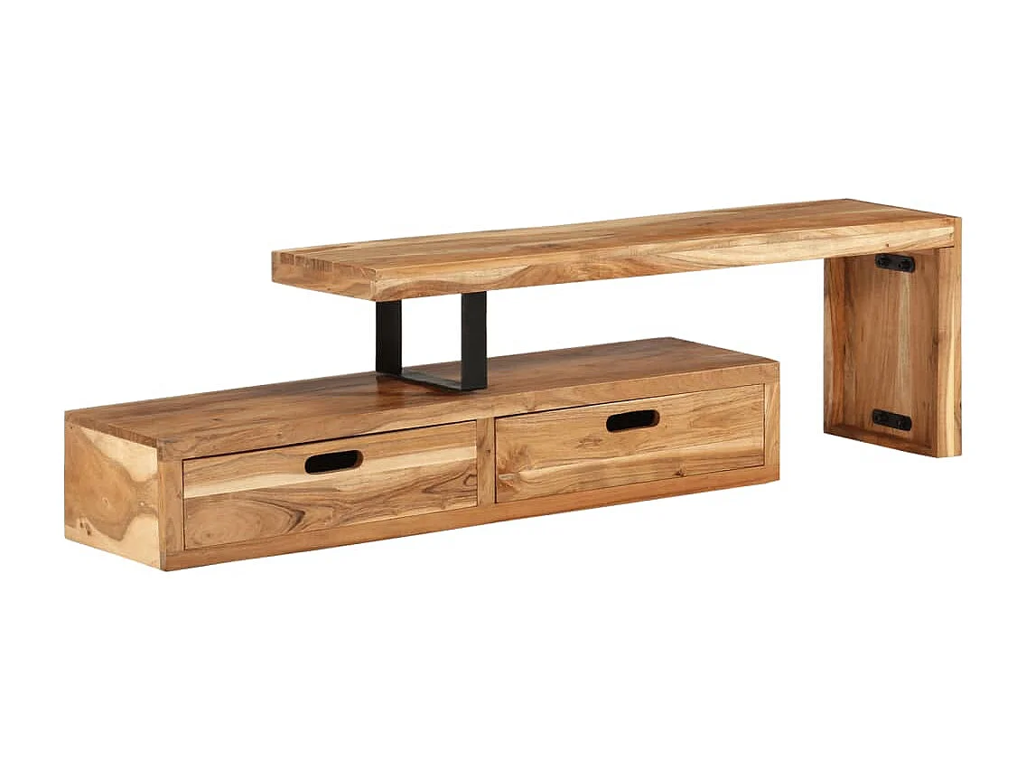 Philippe-René  Meuble TV (118-200) x 30 x 40 cm Bois massif d'acacia