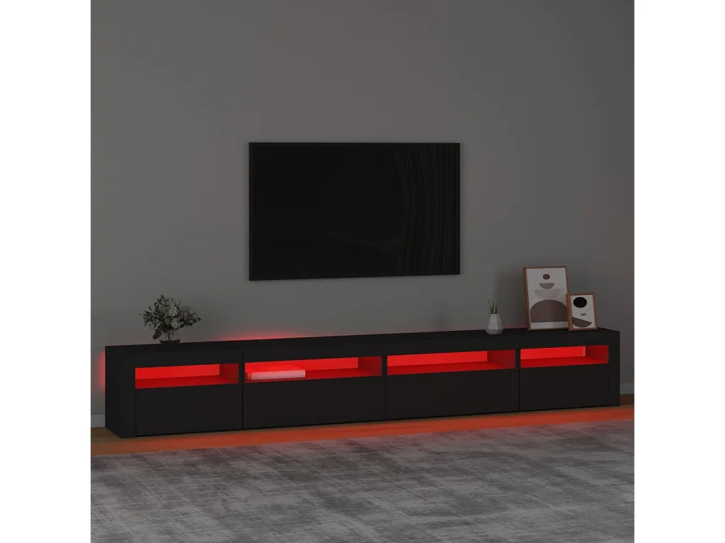 Cincinnatus  Tv-meubel met LED-verlichting 270x35x40 cm zwart