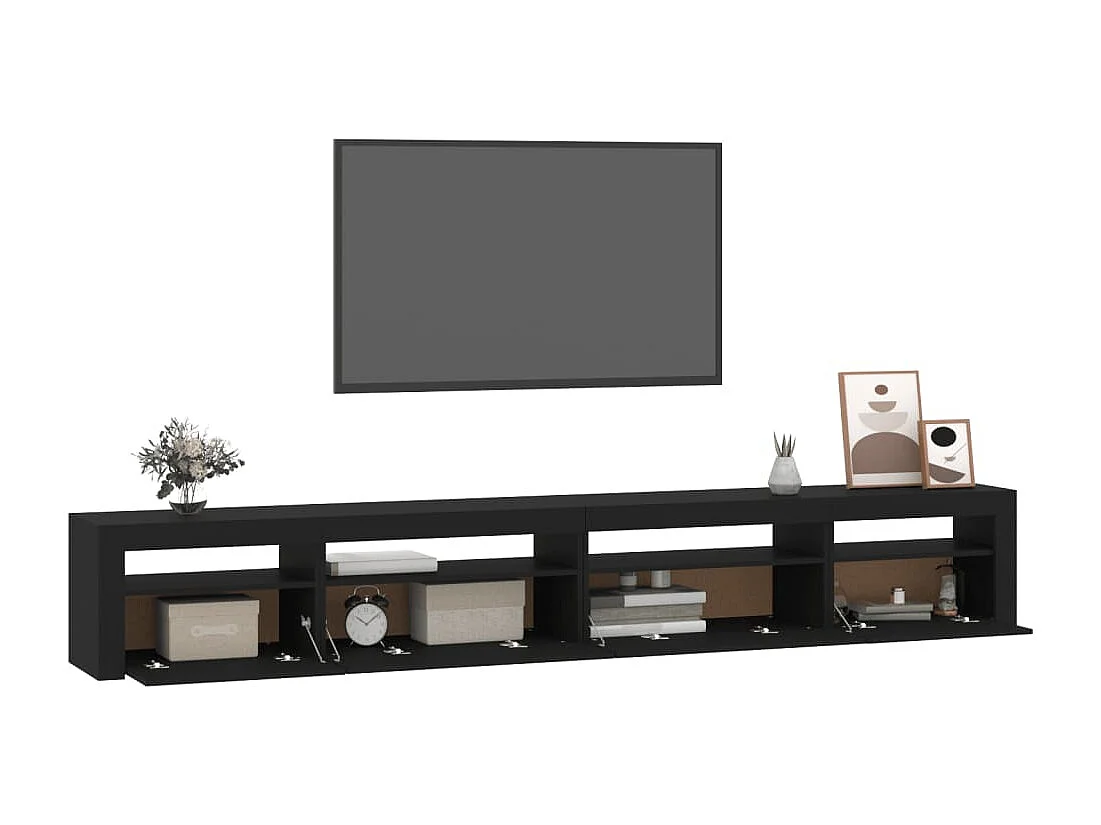 Cincinnatus  Tv-meubel met LED-verlichting 270x35x40 cm zwart