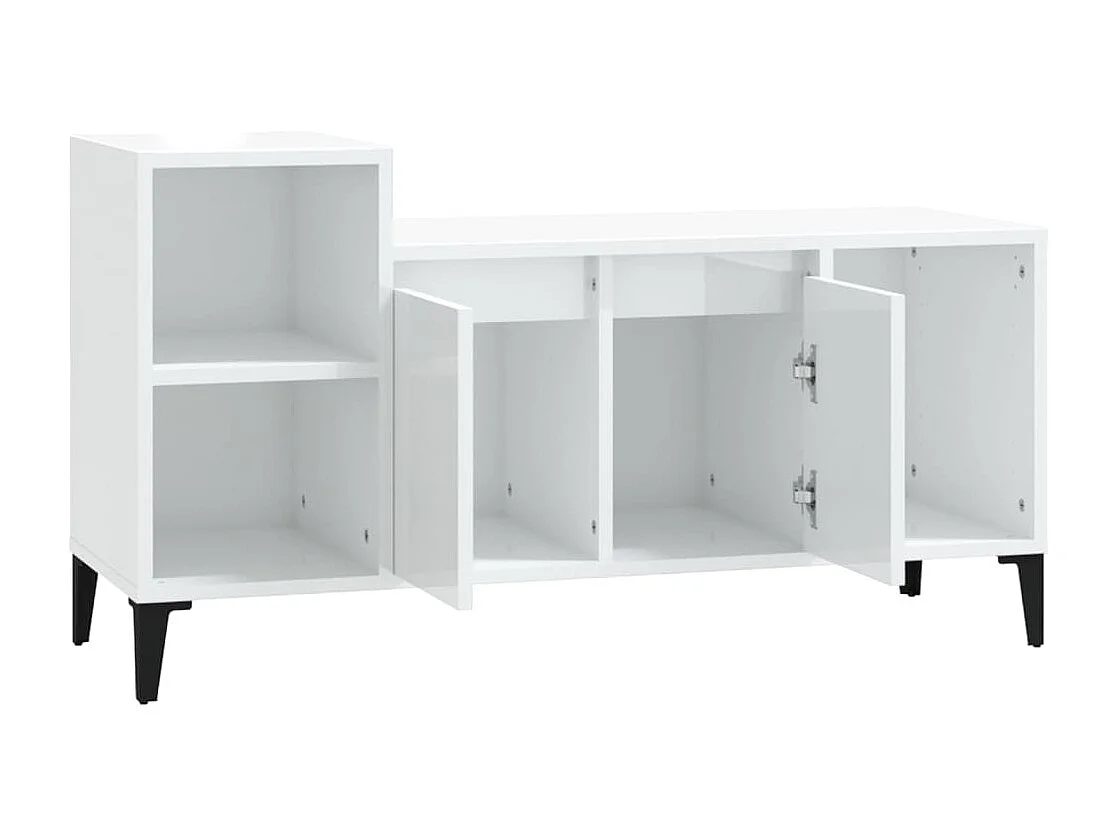 Fornir  Tv-meubel 100x35x55 cm bewerkt hout hoogglans wit