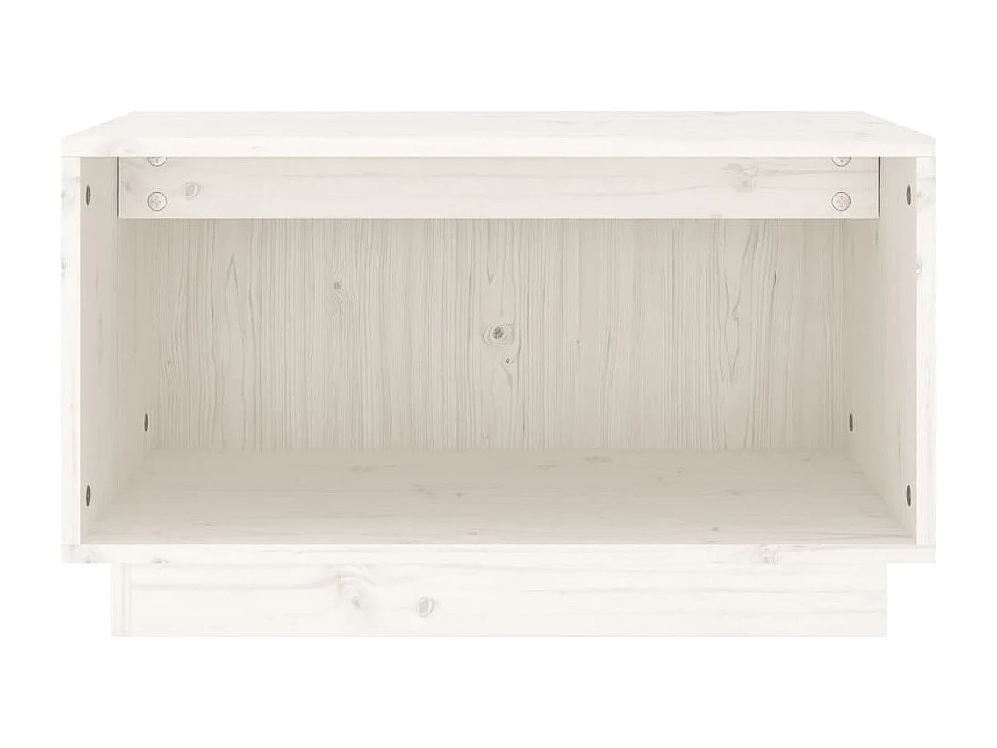 Myrrh  Meuble TV Blanc 60x35x35 cm Bois de pin massif