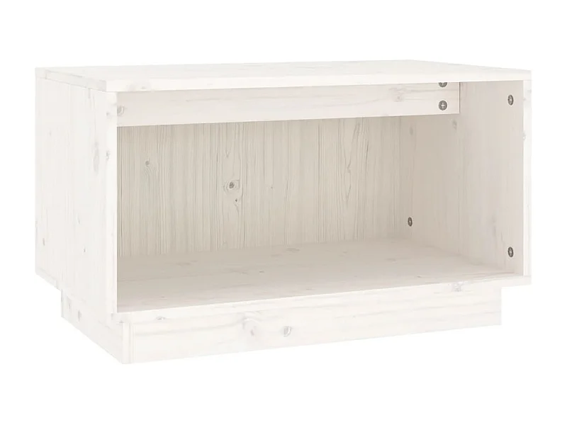 Myrrh  Meuble TV Blanc 60x35x35 cm Bois de pin massif