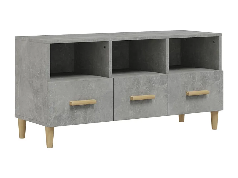 Sophie-Françoise  Meuble TV gris béton 102x36x50 cm bois d'ingénierie