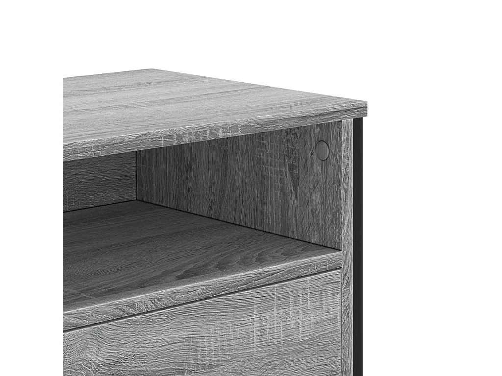 Henri-Jean  Meuble TV sonoma gris 122x34x41 cm bois d'ingénierie