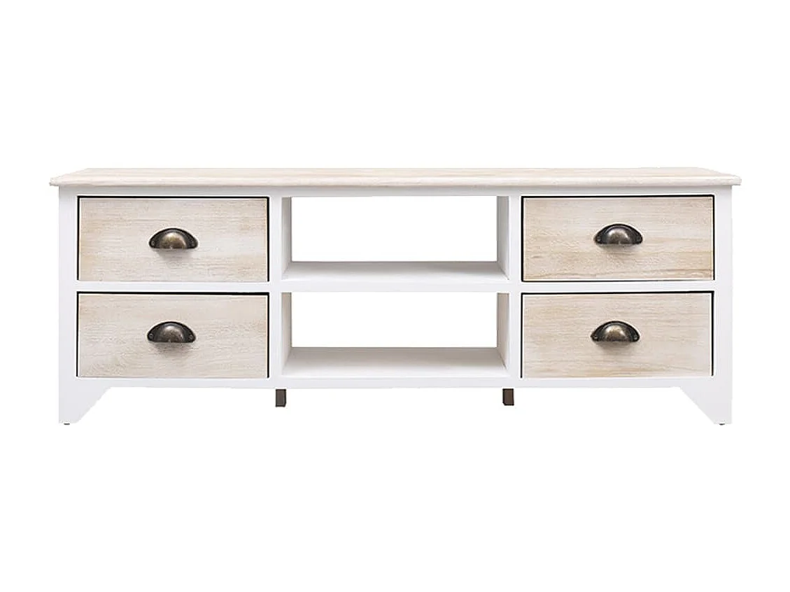 Brookeville  Meuble TV 108x30x40 cm Bois de Paulownia solide