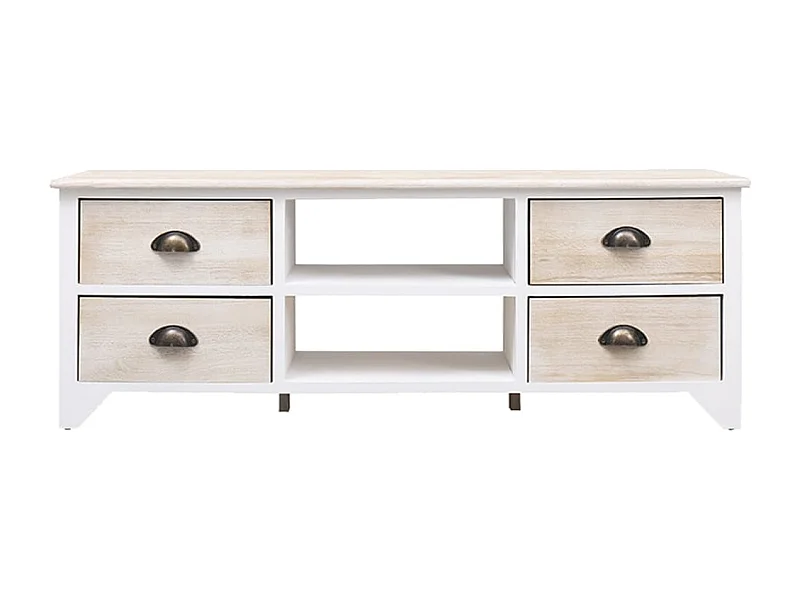 Brookeville  Meuble TV 108x30x40 cm Bois de Paulownia solide