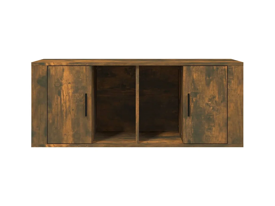 Alfinn  Meuble TV Chêne fumé 100x35x40 cm Bois d'ingénierie