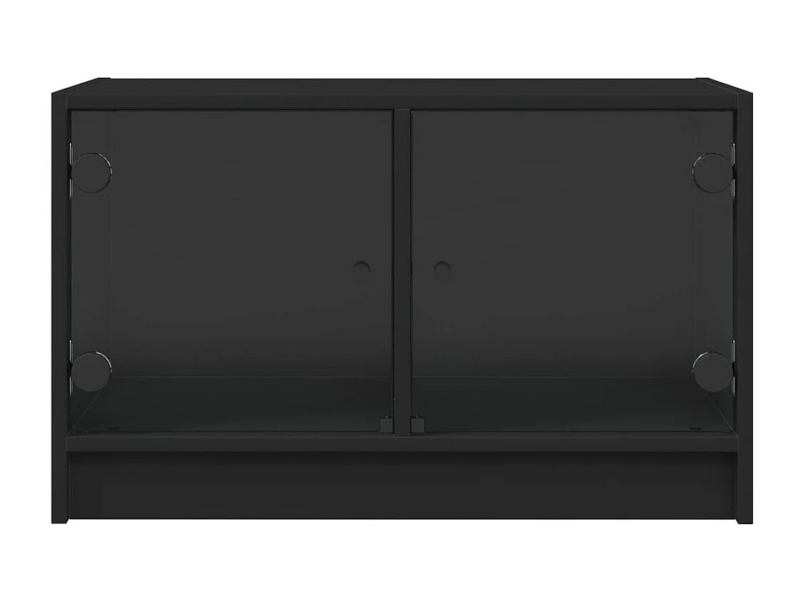 Herpen  Meuble TV avec portes en verre noir 68x37x42 cm