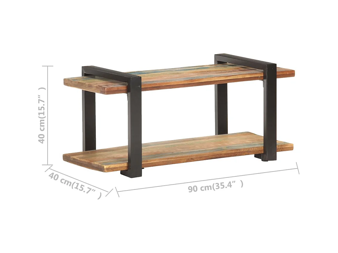 Gokce  Meuble TV 90x40x40 cm Bois de récupération massif