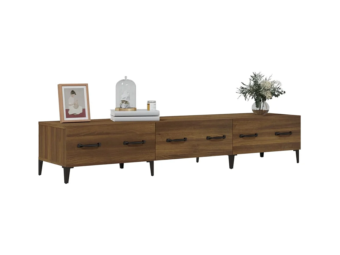 Netersel  Meuble TV Chêne marron 150x34,5x30 cm Bois d'ingénierie