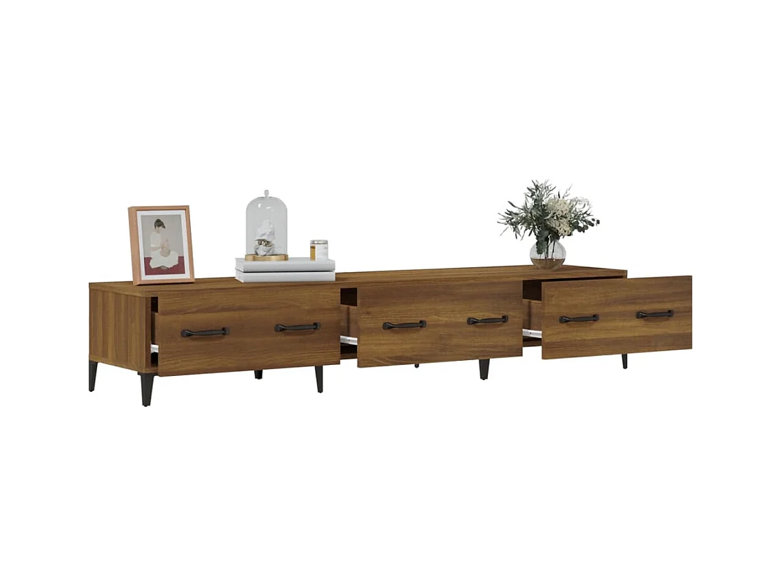 Netersel  Meuble TV Chêne marron 150x34,5x30 cm Bois d'ingénierie