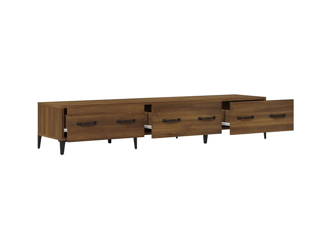Netersel  Meuble TV Chêne marron 150x34,5x30 cm Bois d'ingénierie