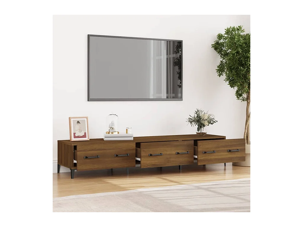 Netersel  Tv-meubel 150x34,5x30 cm bewerkt hout bruin eikenkleur