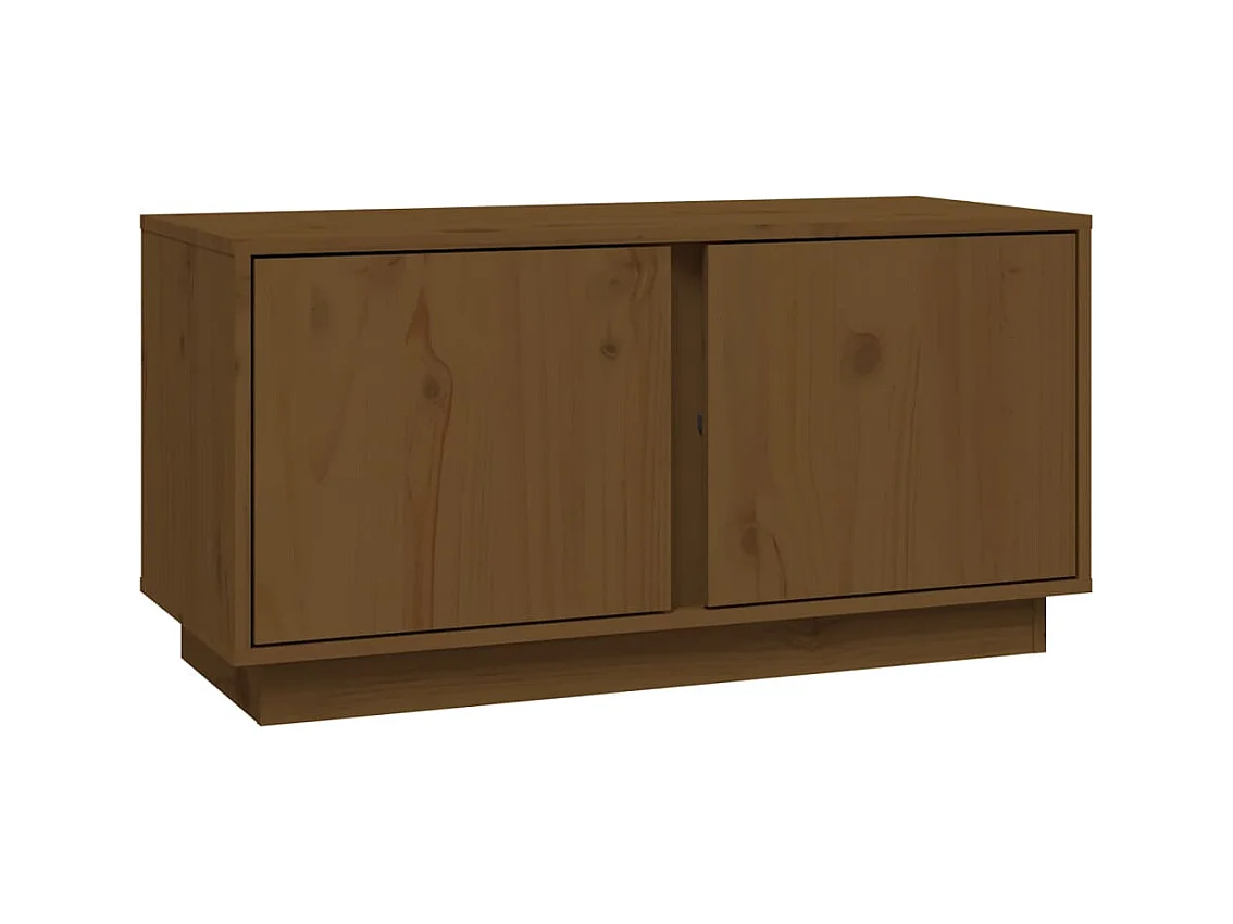 Seliron  Meuble TV Marron miel 80x35x40,5 cm Bois de pin massif