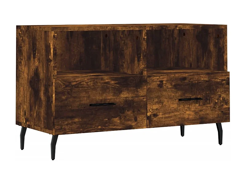 Lianna  Tv-meubel 80x36x50 cm bewerkt hout gerookt eikenkleurig