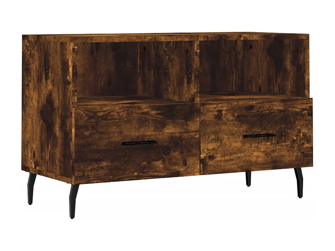 Lianna  Meuble TV Chêne fumé 80x36x50 cm Bois d'ingénierie