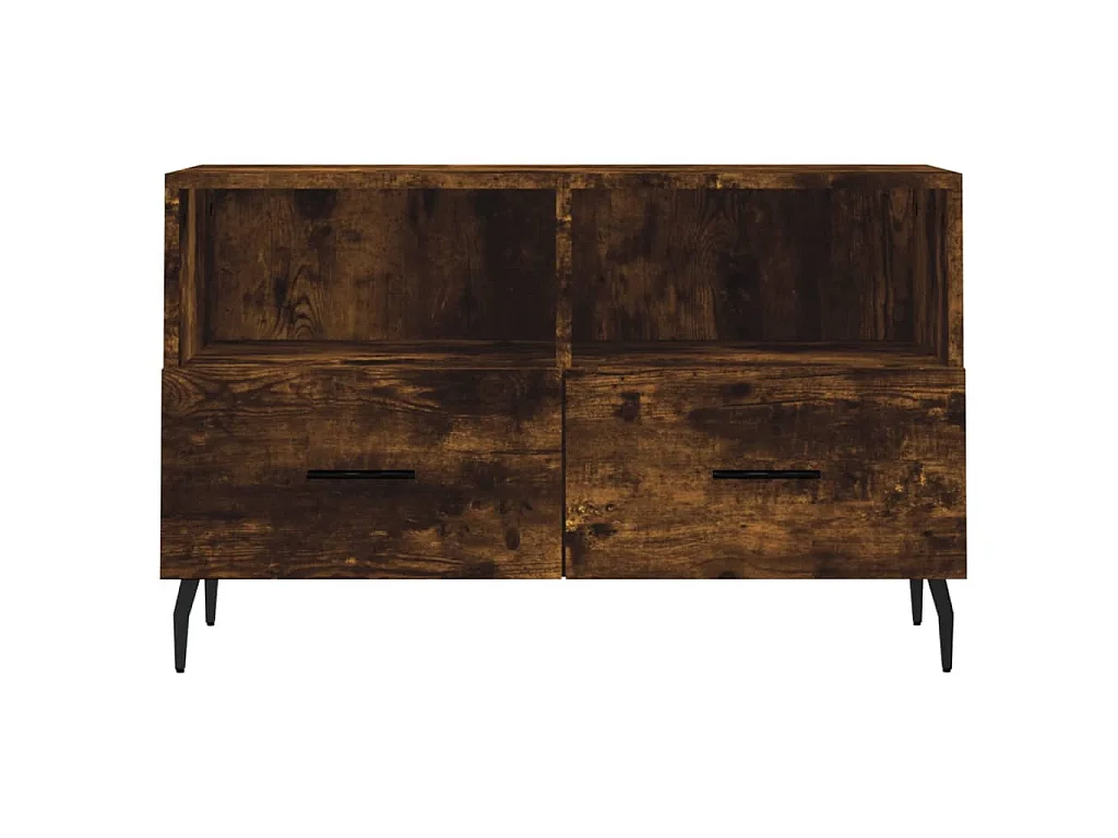 Lianna  Meuble TV Chêne fumé 80x36x50 cm Bois d'ingénierie