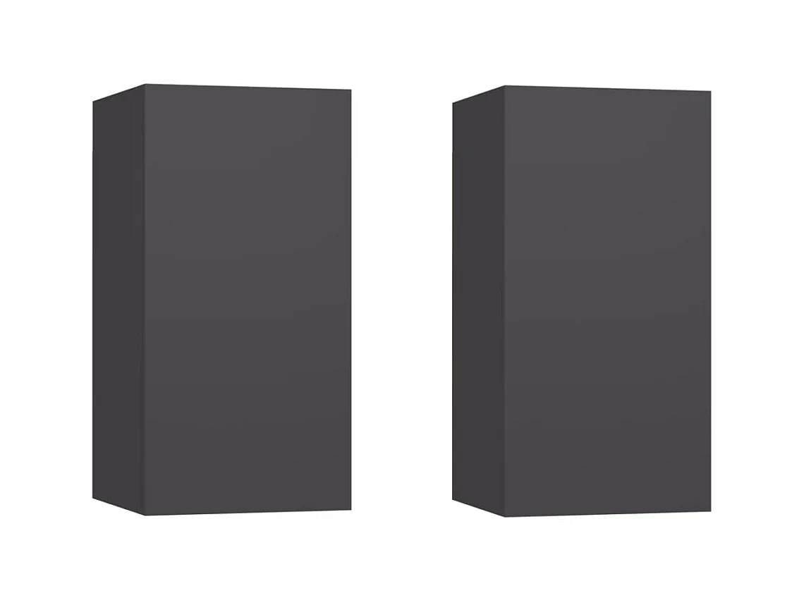 Hoeselt  Meubles TV 2 pcs Gris 30,5x30x60 cm Bois d’ingénierie