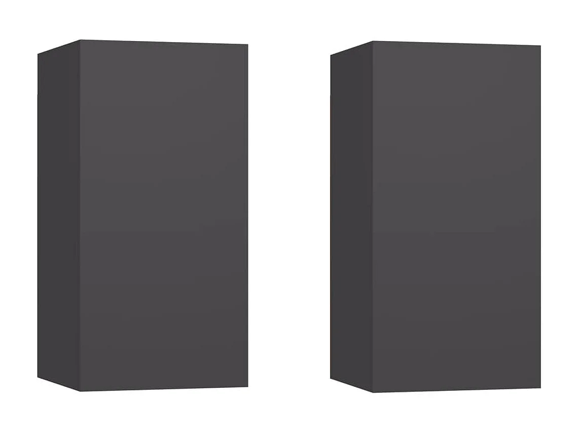 Hoeselt  Muebles para TV 2 uds madera contrachapada gris 30,5x30x60 cm