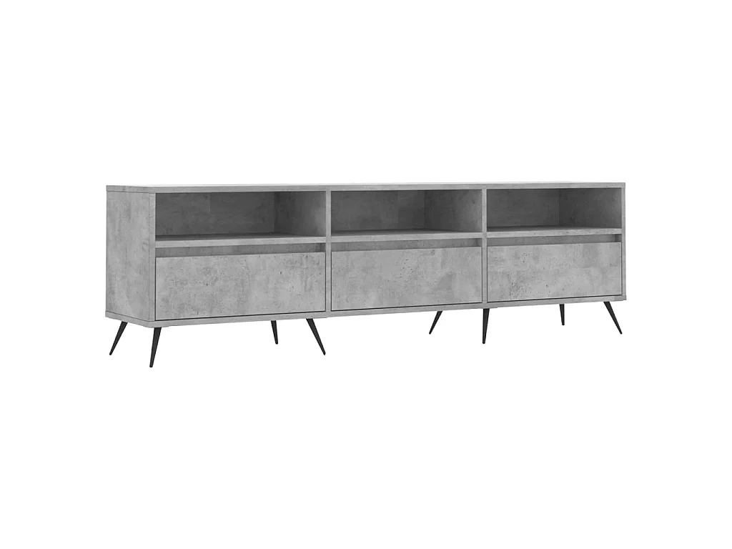 Joël  Meuble TV gris béton 150x30x44,5 cm bois d'ingénierie