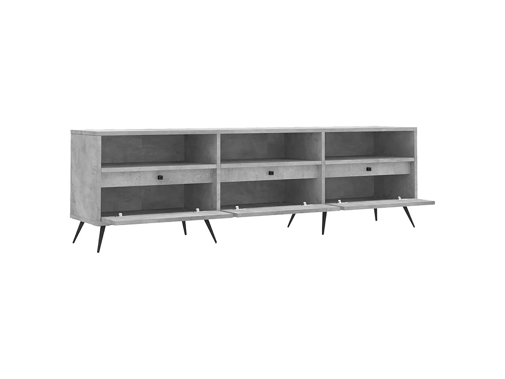 Joël  Meuble TV gris béton 150x30x44,5 cm bois d'ingénierie