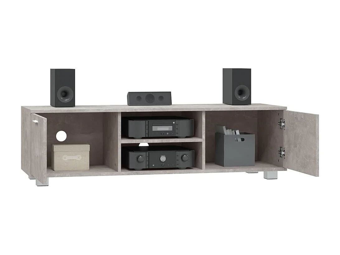 Stuarts Draft  Meuble TV Gris béton 140x40,5x35 cm Bois d'ingénierie