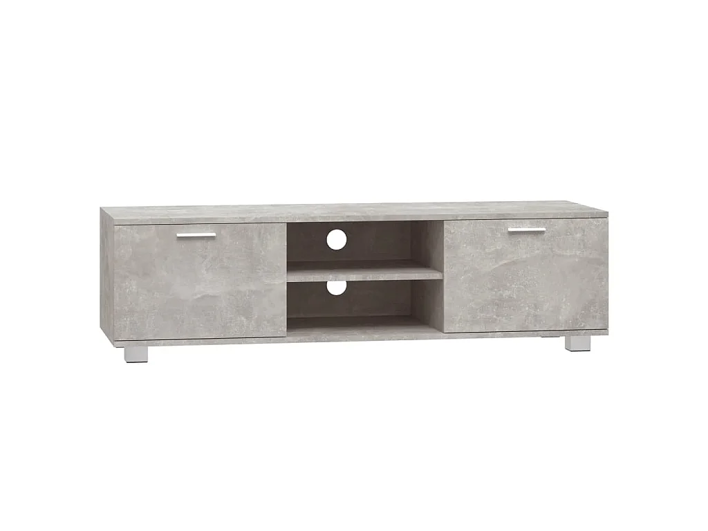 Stuarts Draft  Meuble TV Gris béton 140x40,5x35 cm Bois d'ingénierie
