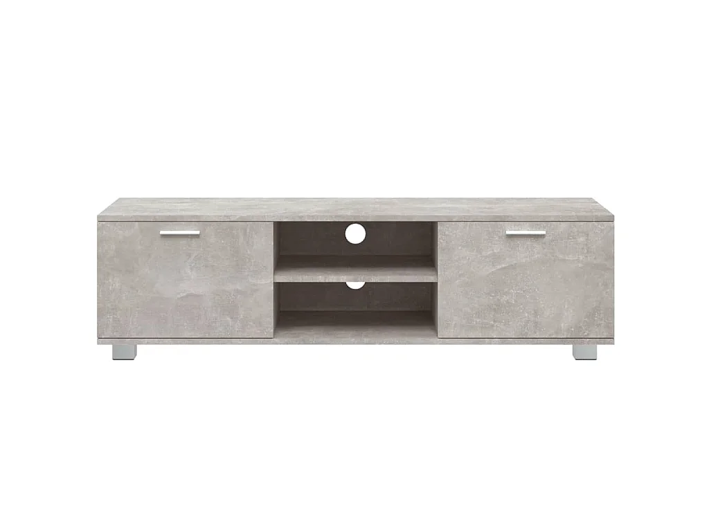 Stuarts Draft  Meuble TV Gris béton 140x40,5x35 cm Bois d'ingénierie