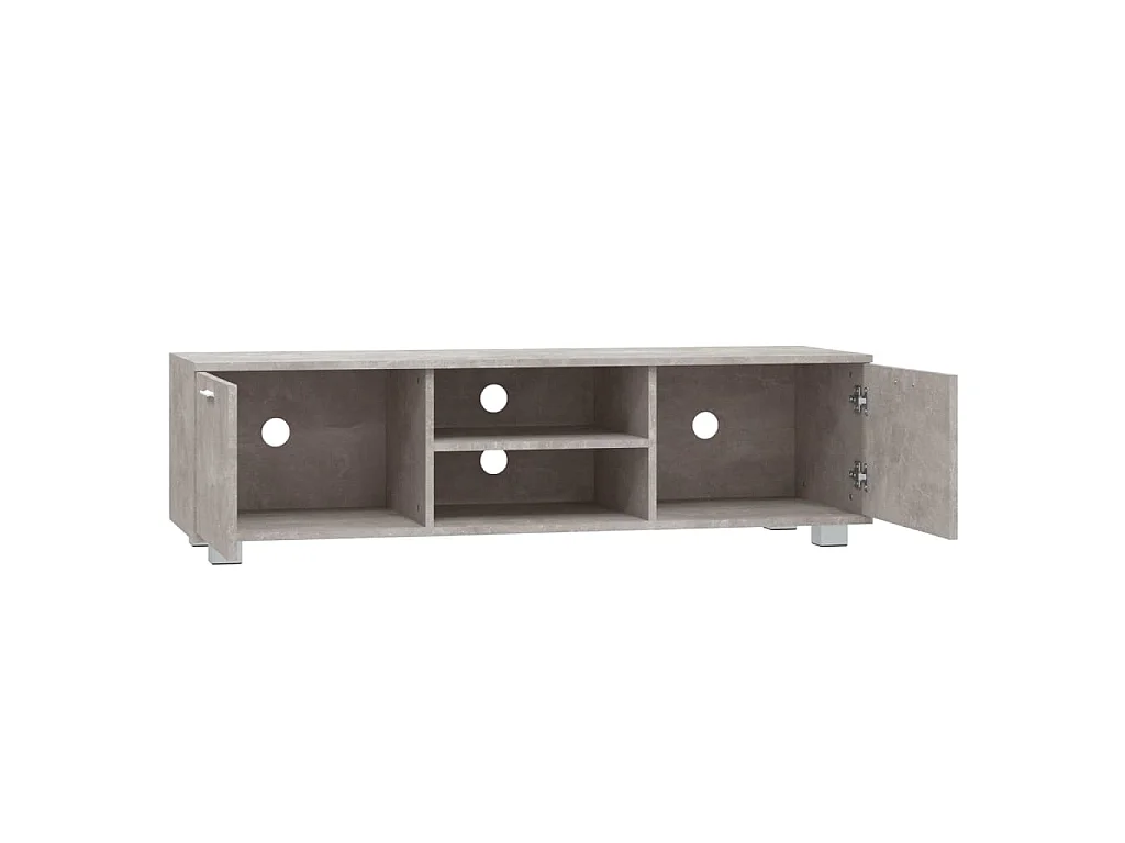 Stuarts Draft  Meuble TV Gris béton 140x40,5x35 cm Bois d'ingénierie