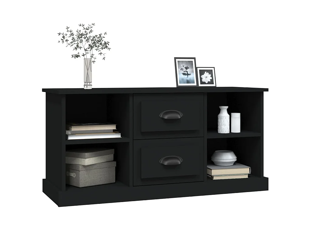 Dralinor  Mueble para TV madera contrachapada negro 99,5x35,5x48 cm