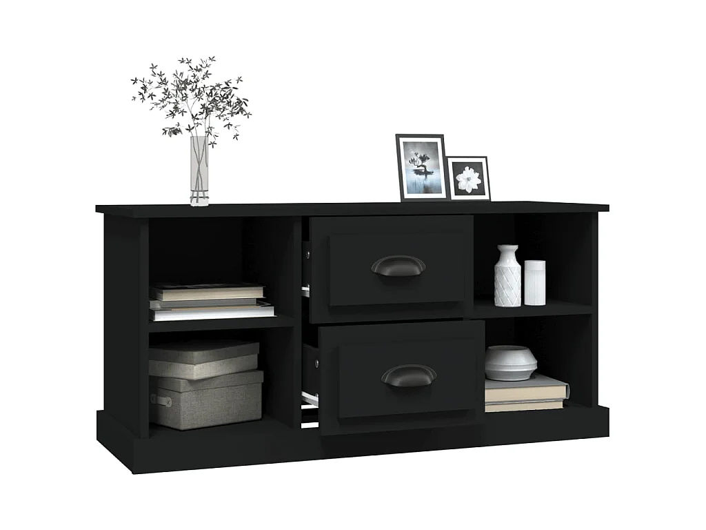 Dralinor  Mueble para TV madera contrachapada negro 99,5x35,5x48 cm