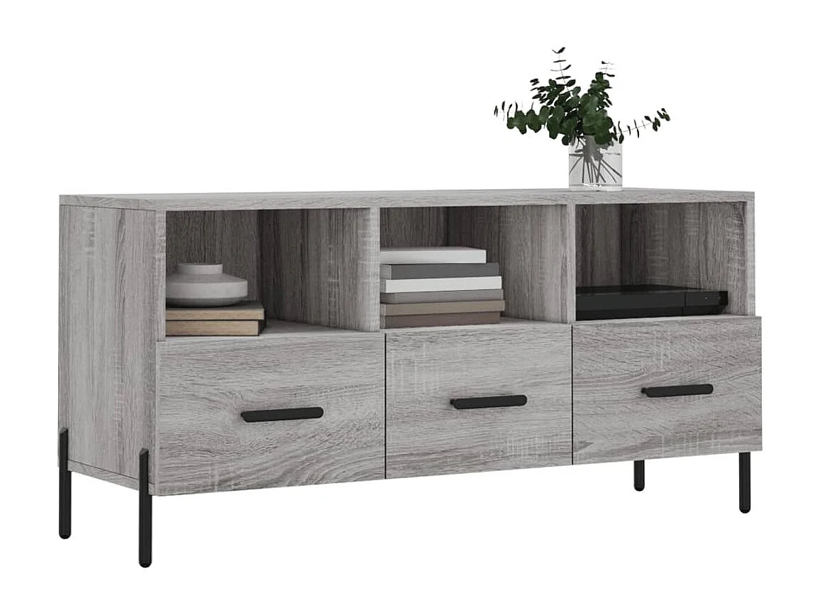 Abbeyfeale  Meuble TV sonoma gris 102x36x50 cm bois d'ingénierie